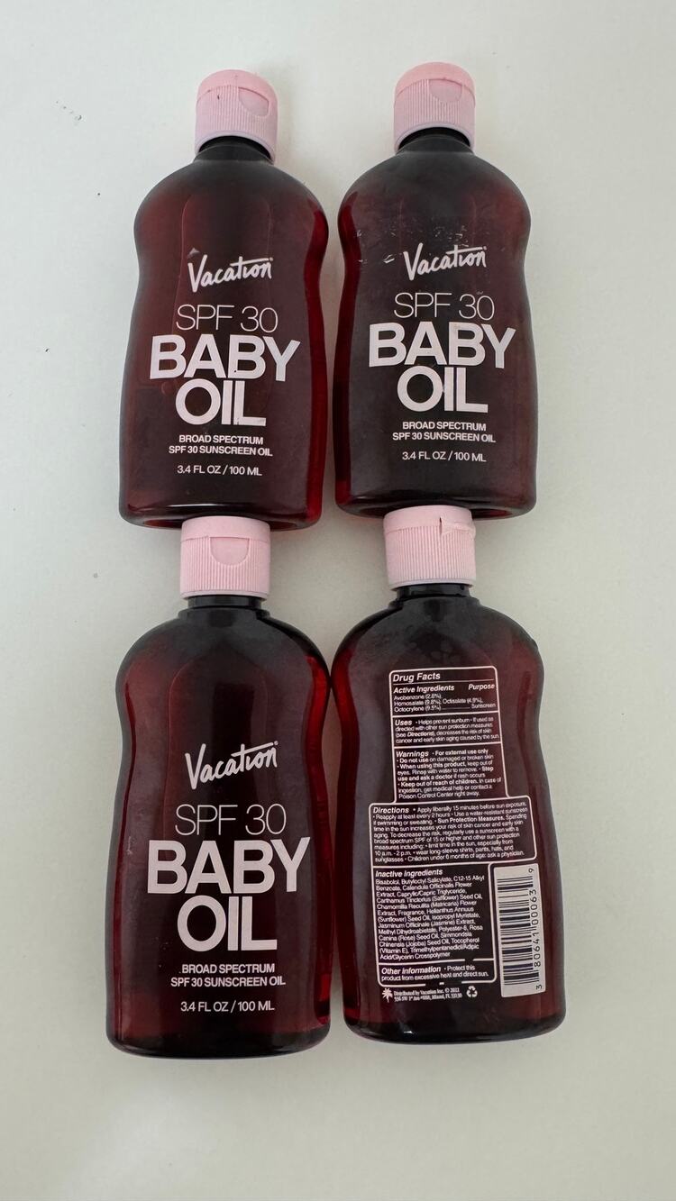 Vacation Baby Oil SPF 30 Sunscreen Oil - Bundle of 4